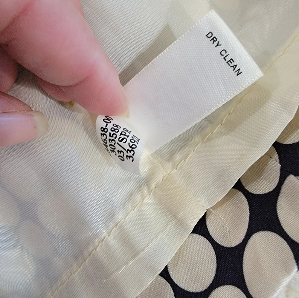 Banana Republic Silk Black and Beige  Polka Dot Skirt Women's Size 0